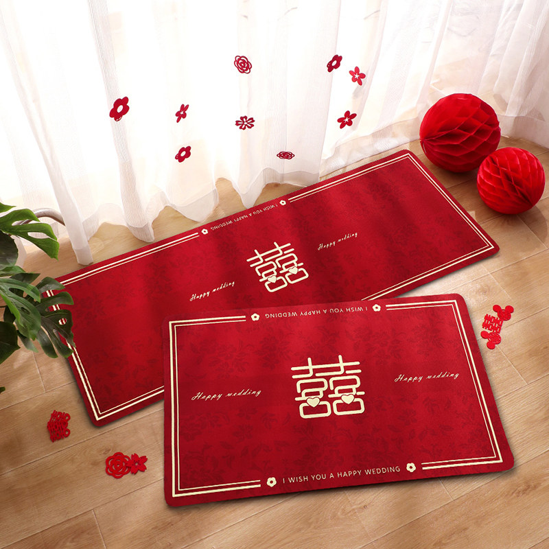 结婚地垫喜庆入户门装饰门口进门家用硅藻泥脚垫新婚房布置红地毯,节庆用品/礼品,拉花,淘宝优惠券,粉丝福利购,淘宝优惠卷
