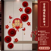 Бумажный веерный цветок + цветущие цветы двойного счастья