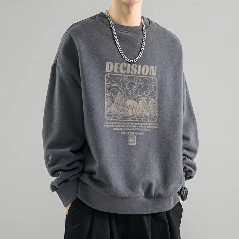 情侣潮牌春秋季男款加厚卫衣时尚简约外套宽松长袖打底衫套头衣服