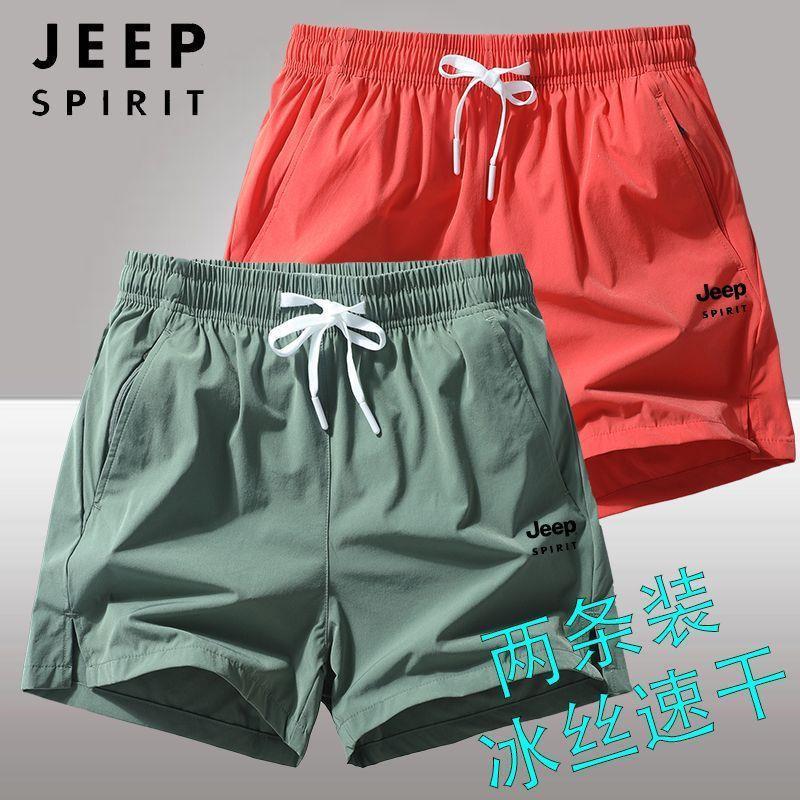 JEEP吉普夏季速干透气三分裤男运动短裤男宽松休闲外穿短裤潮夏天