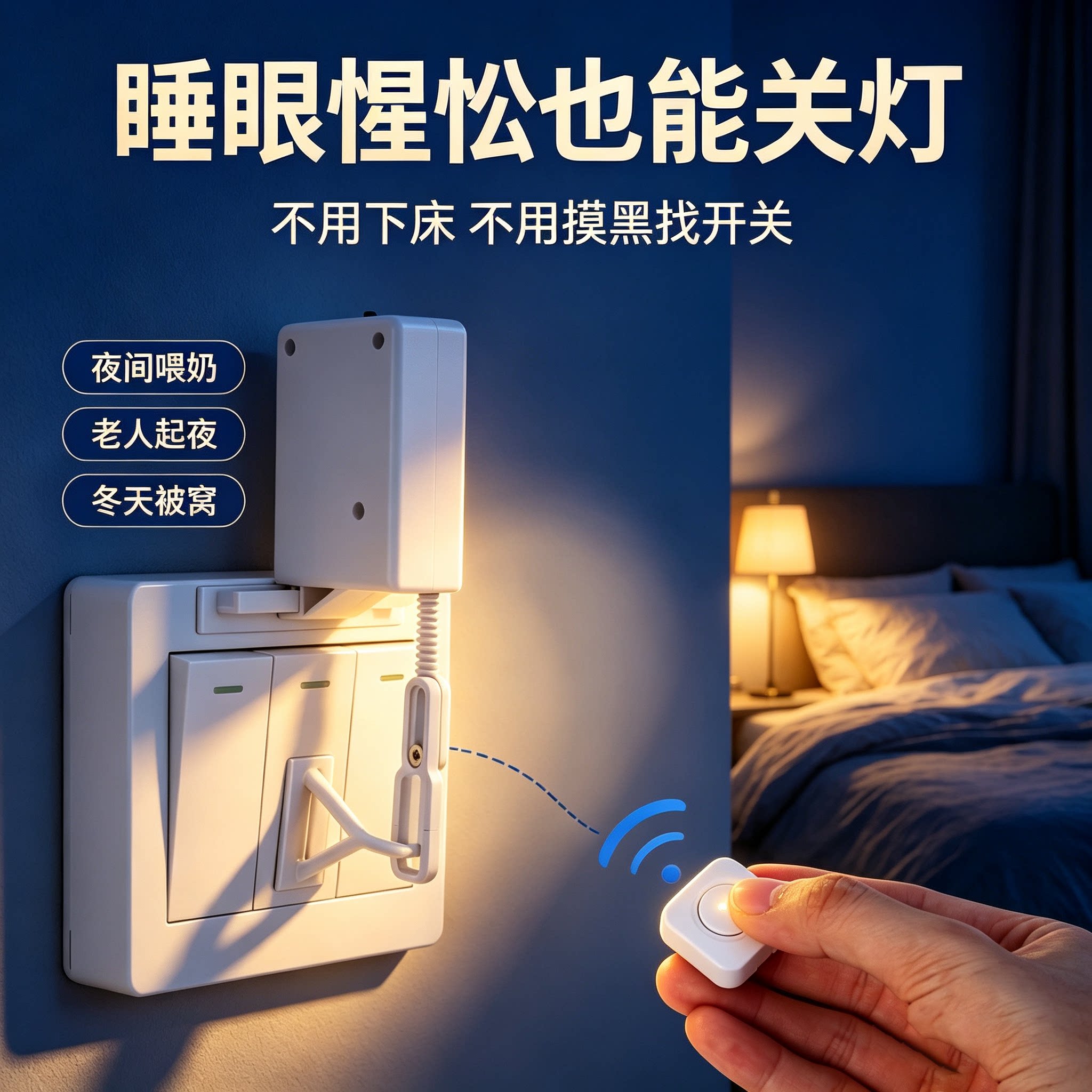 明装暗装开关无线遥控开关灯神器免布线远程控制墙壁安装轻松改造图片