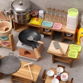 清滨迷你小厨房真煮套装 玩具 网红孩子过家家真做饭全套厨具真实版