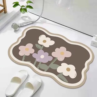 硅藻泥地垫浴室卫生间厕所吸水速干门垫家用进门房间门口防滑垫