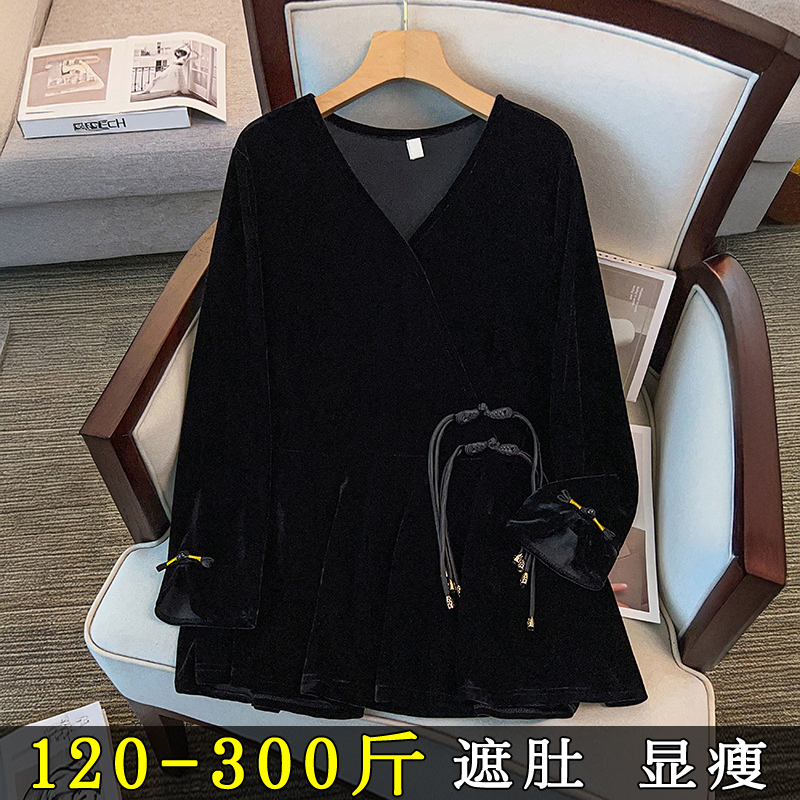 打底外穿新中式丝绒显瘦打底衫女