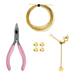 穿珍珠项链手链diy配件串珠材料钢丝绳元宝扣隔珠定位珠贝珠散珠