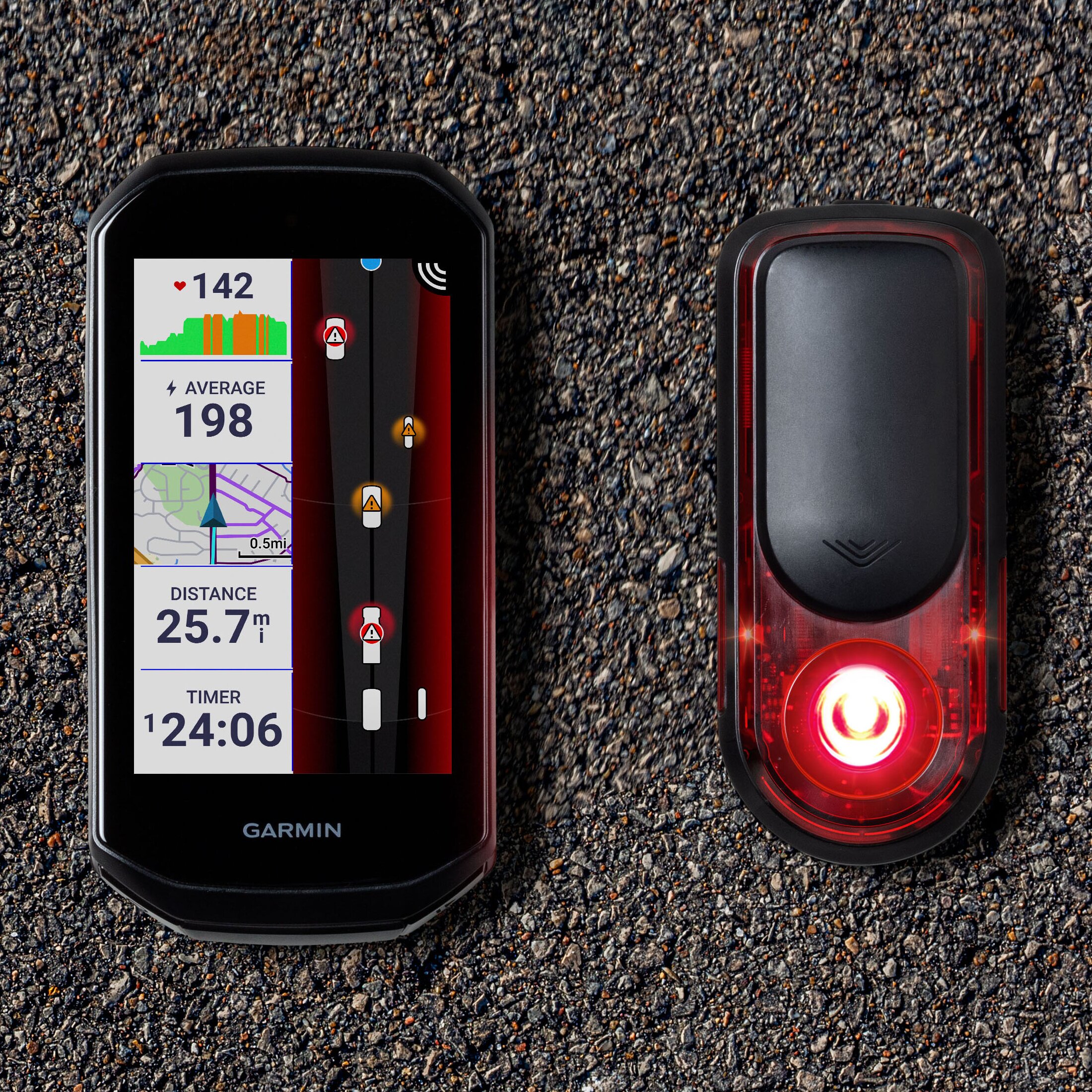 Garmin Varia RearVue 820佳明雷达尾灯同速多车道大小车辆警示灯