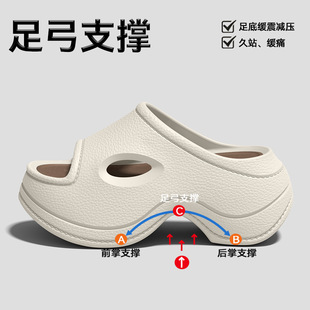 8cm拖鞋女款2026新款夏季外穿防滑厚底小个子增高踩屎感eva凉拖女