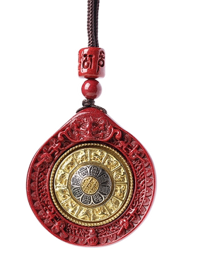 保真朱砂九宫八卦牌吊坠转运挂件