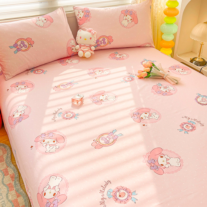 美乐蒂纯棉床单单件100全棉被单儿童卡通粉色宿舍单人床笠2三件套,床上用品,床单,淘宝优惠券,粉丝福利购,淘宝优惠卷