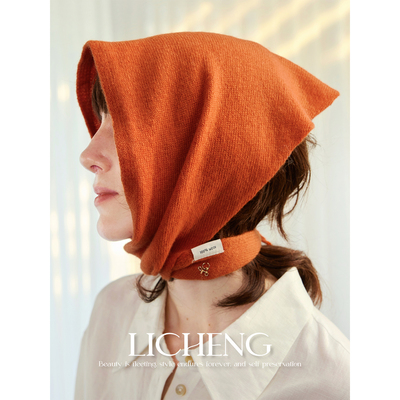 澳洲进口纯羊毛针织三角巾包头巾