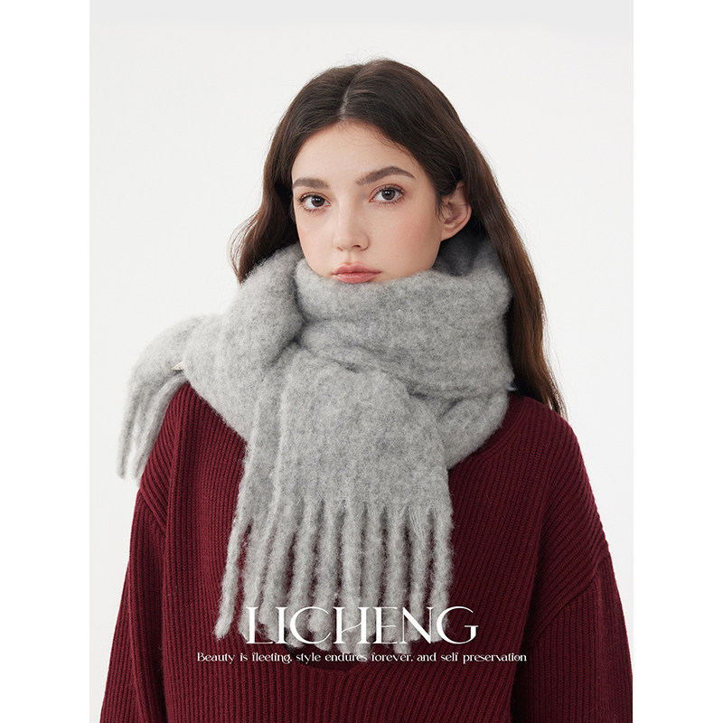 礼诚 高羊毛混纺纯色围巾女冬季送礼保暖加厚马海毛披肩百搭围脖,服饰配件/皮带/帽子/围巾,围巾/丝巾/披肩,淘宝优惠券,粉丝福利购,淘宝优惠卷