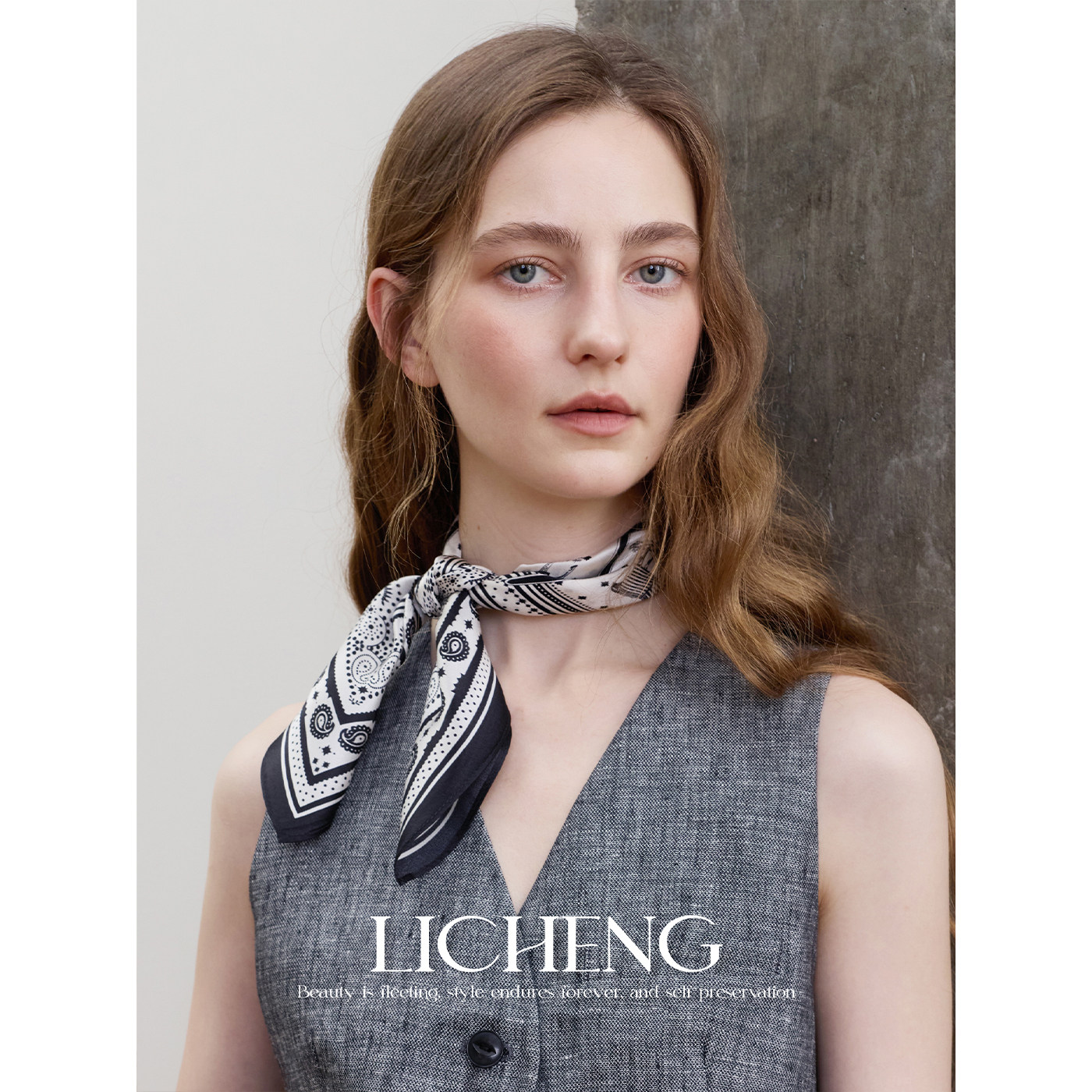 礼诚 黑白腰果小马纯真丝丝巾方巾女春夏百搭高级感桑蚕丝包头巾