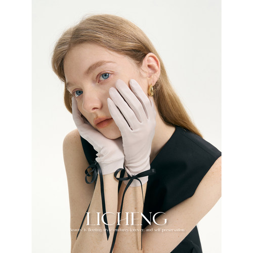 礼诚自制蝴蝶结100%桑蚕丝手套