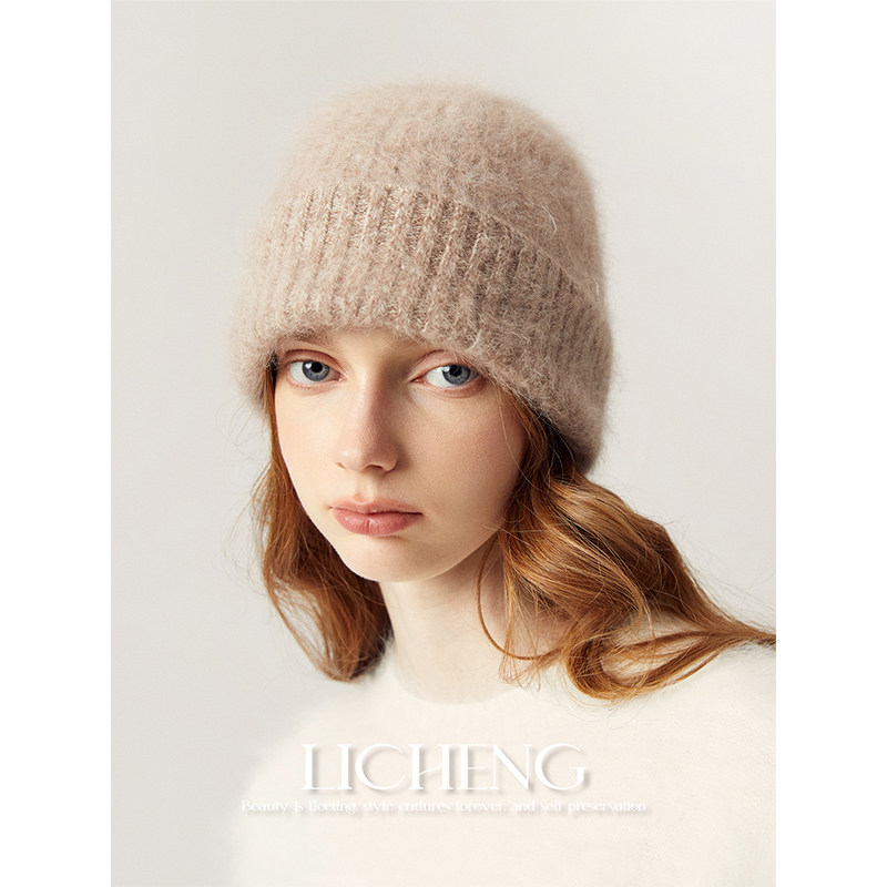 经典时髦Angola兔毛针织帽冷帽