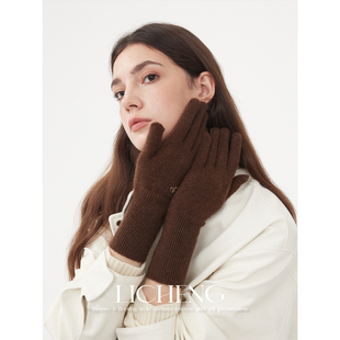 礼诚 经典简约100%山羊绒手套女冬季送礼高级感加长针织保暖手套