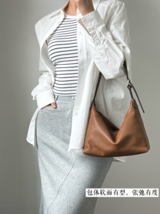 自制小众设计女土真皮斜挎包2025新款植鞣头层牛皮单肩包简约百搭