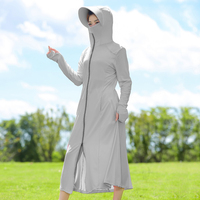 防晒衣女2020新款夏电动车紫外线防晒服长袖冰丝透气长款过膝外套