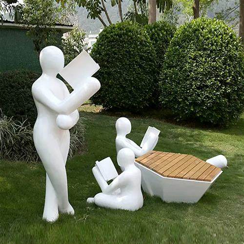 大型户外玻璃钢创意美陈抽象人物雕塑定制校园广场商业街装饰摆件