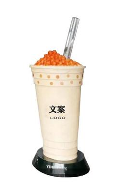 厂家直销大奶茶杯玻璃钢雕塑奶茶店门口创意网红发光开业摆件定制
