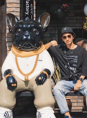 雕塑定制玻璃钢卡通人物雕像树脂模型户外大型门口吉祥物法斗摆件