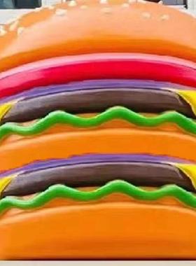 爆款网红大型仿真发光汉堡面包玻璃钢雕塑模型店门头招牌壁挂灯箱