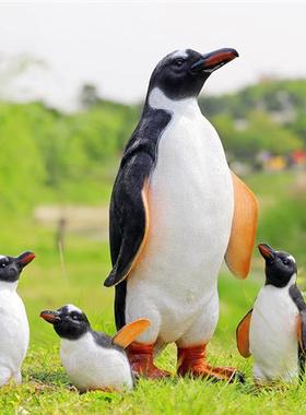 室外仿真企鹅摆件雕塑玻璃钢动物模型海洋馆道具冰雪世界主题装饰