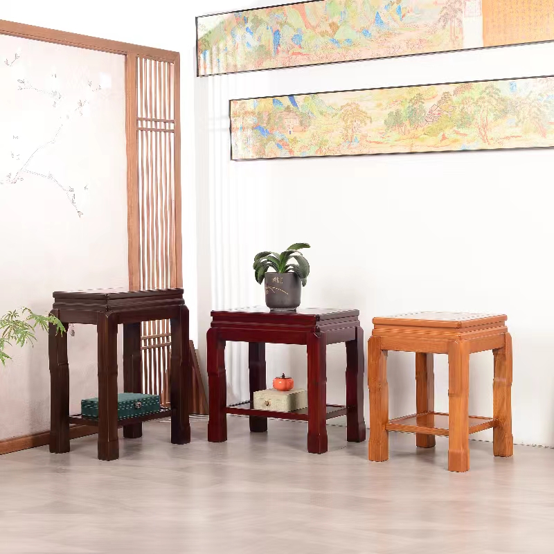 花架客厅落地式全实木鱼缸架阳台中式盆景架承重置物架简约花盆架