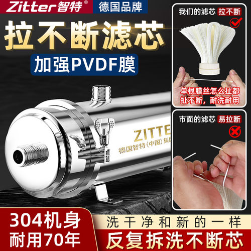 德国智特不锈钢净水器家用PVDF滤芯拉扯不断黄泥水地下井水塔过滤