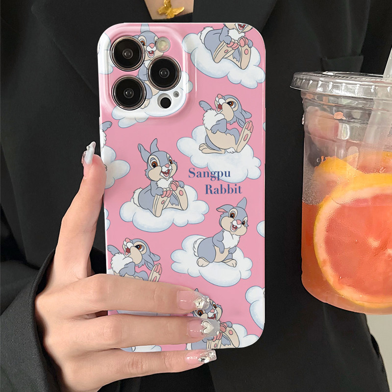 苹果13手机壳桑普兔可爱11新款14plus菲林少女心xr硬xs12卡通粉色8防
