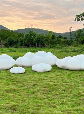 户外玻璃钢云朵摆件园林景观售楼游乐园商场草坪装饰抽象小品雕塑