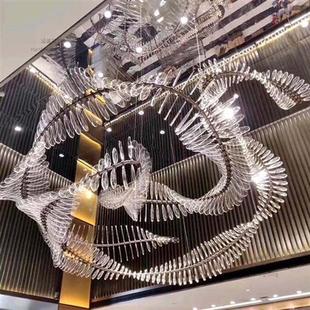 酒店大堂售楼部亚克力吊灯设计师创意蜻蜓吊灯亚克力异形艺术吊灯