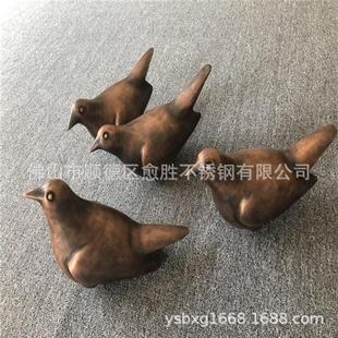 锻铜动物雕塑仿铜做旧小型不锈钢小鸟雕塑各种铜雕塑小品定制