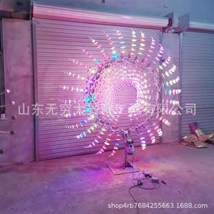 厂家制作大型不锈钢风动雕塑园林景区创意风动力灯光工艺品