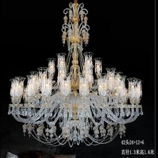 欧式 水晶吊灯餐厅灯简约卧室轻奢别墅书房灯饰 大气灯客厅灯具美式