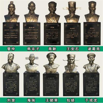 厂家现货仿铜玻璃钢法制人物雕塑校园名人头像廉政清官文化雕像