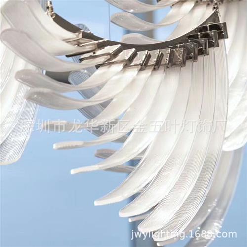 北欧现代简约羽毛组合吊灯酒店售楼部火锅店大厅亚克力设计师吊灯