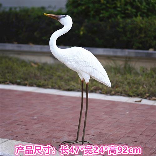 玻璃钢白鹭景观雕塑户外仿真动物摆件水池塘园林假山庭院仙鹤装饰