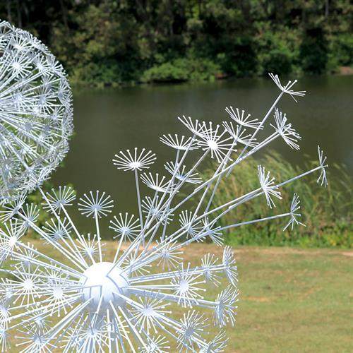 户外园林景观不锈钢蒲公英雕塑售楼部草坪落地摆件发光装饰品定制