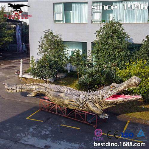 硅胶仿真动物模型玩具电动仿真爬行鳄鱼遥控操作商场公园游园引流