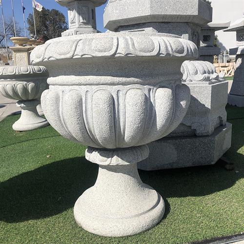 大型石雕芝麻白花钵花石花盆摆件户外庭院别墅家用欧式厂家定制
