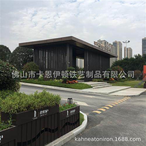 创意景观钢结构长廊铁艺不锈钢凉亭铝廊架屏风格栅厂家加工安装