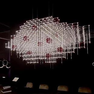 沙盘灯售楼部大堂吧台造型装 LED光立方创意满天星吊灯 饰个性
