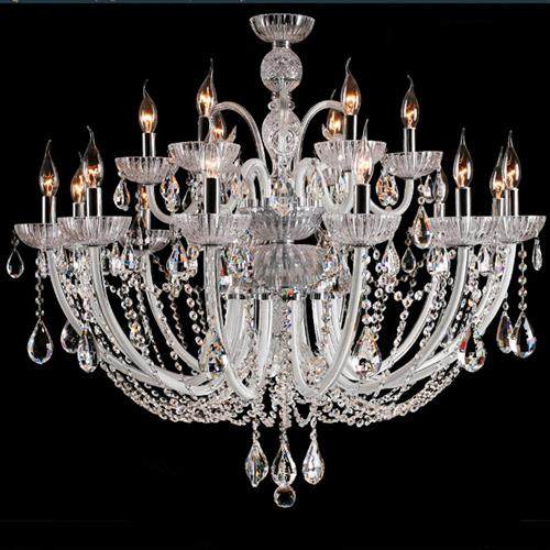 美式水晶吊灯创意客厅灯简欧卧室餐厅灯具欧式大气别墅LED蜡烛灯