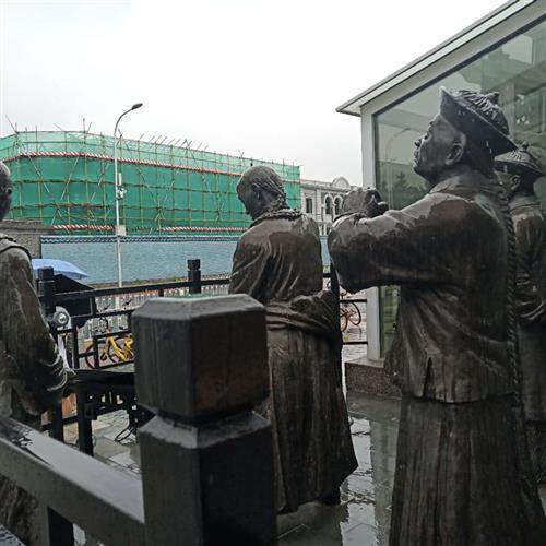 锻铜敲铜铸铜街道人物雕塑珠江三角洲艺术品摆件陈设金属景观古人