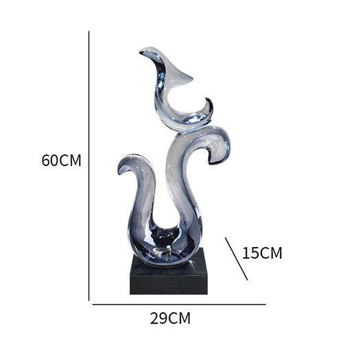 酒店玄关水晶透明树脂摆件大堂样板房抽象透明落地雕塑摆件厂家