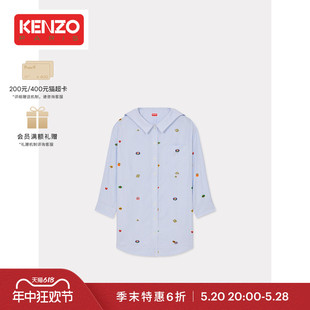 短袖 连衣裙 女士标签LOGO休闲衬衫 末折扣 式 KENZO24春夏新品 季