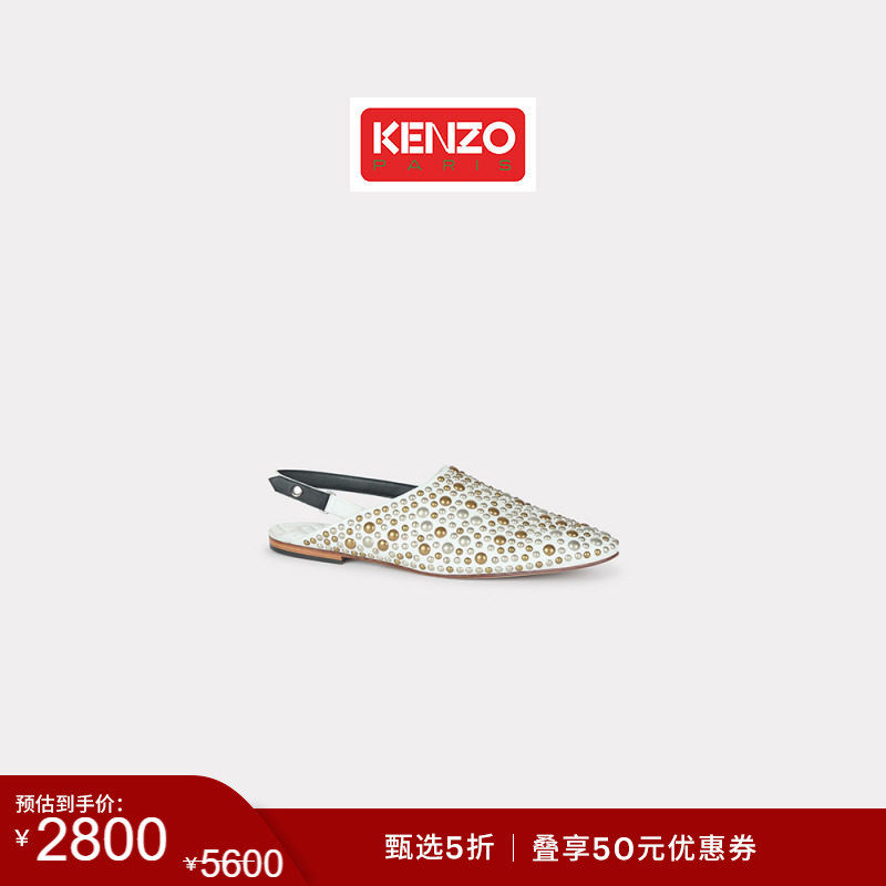 【季末特惠】KENZO  女士点状图案复古休闲时尚凉鞋