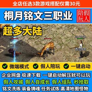 热血传奇单机版电脑桐月铭文三职业超多大陆介绍假人陪玩一键微端
