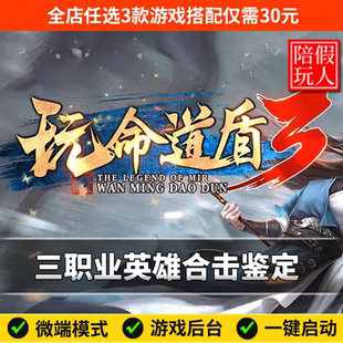 热血传奇单机版电脑玩命道盾3-三职业英雄合击假人陪玩微端有光柱