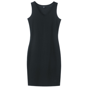 莫代尔吊带背心女夏季内搭中长款包臀V领百搭黑色显瘦无袖打底衫